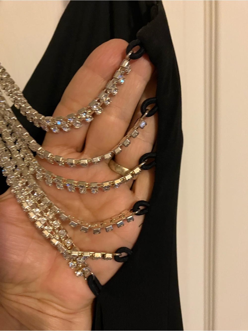 Cache Black Prom Dress with Beaded Straps - Picture 4 of 13